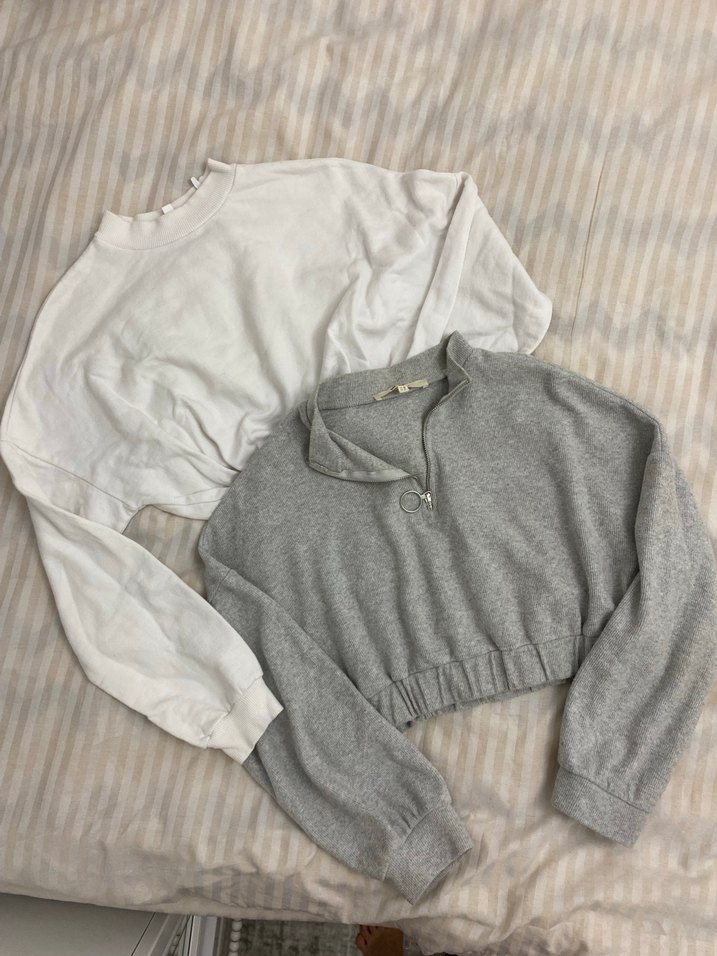 2 li koton crop sweatshirt - Görsel 2