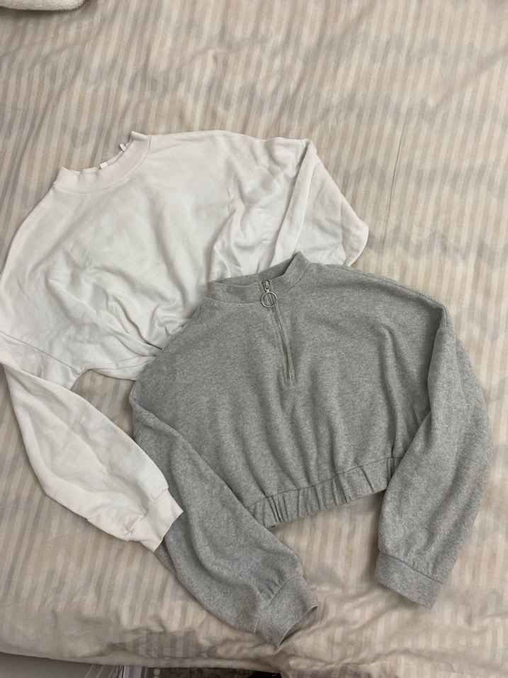 2 li koton crop sweatshirt - Görsel 5