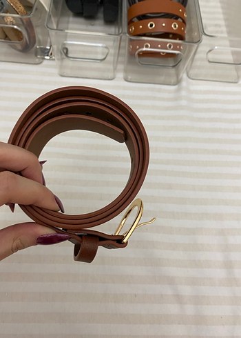 Kadın Kahverengi Deri Tokalı Kemer - Görsel 2
