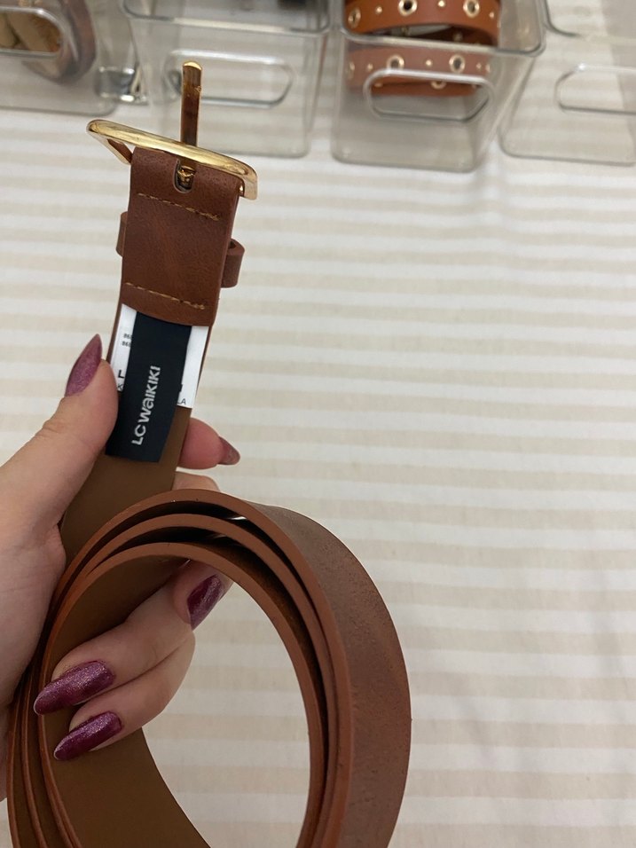 Kadın Kahverengi Deri Tokalı Kemer - Görsel 3