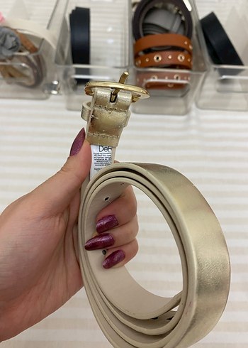 Altın Tokalı Deri Kadın Kemer - Görsel 3