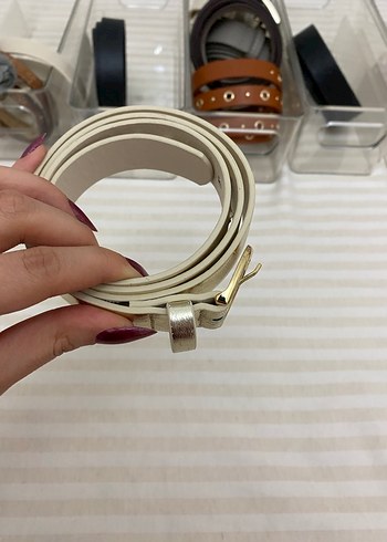 Altın Tokalı Deri Kadın Kemer - Görsel 2