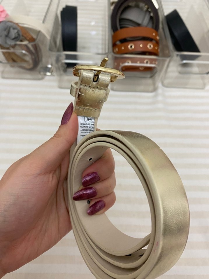 Altın Tokalı Deri Kadın Kemer - Görsel 3