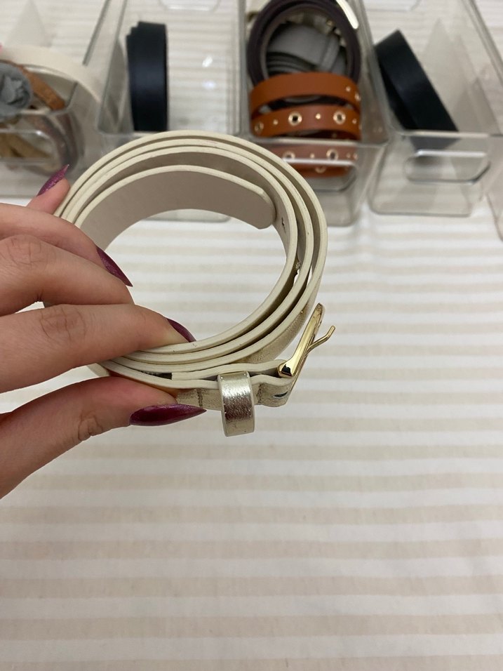 Altın Tokalı Deri Kadın Kemer - Görsel 2