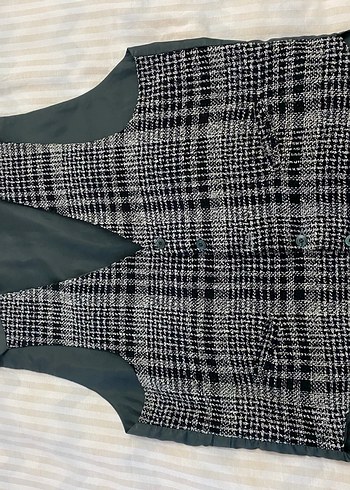 Ekoseli tuvit yelek - Görsel 7