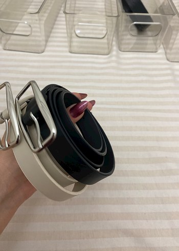 İkili Minimalist Kadın Deri Kemer Seti - Görsel 2