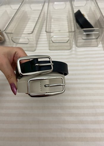 İkili Minimalist Kadın Deri Kemer Seti - Görsel 3