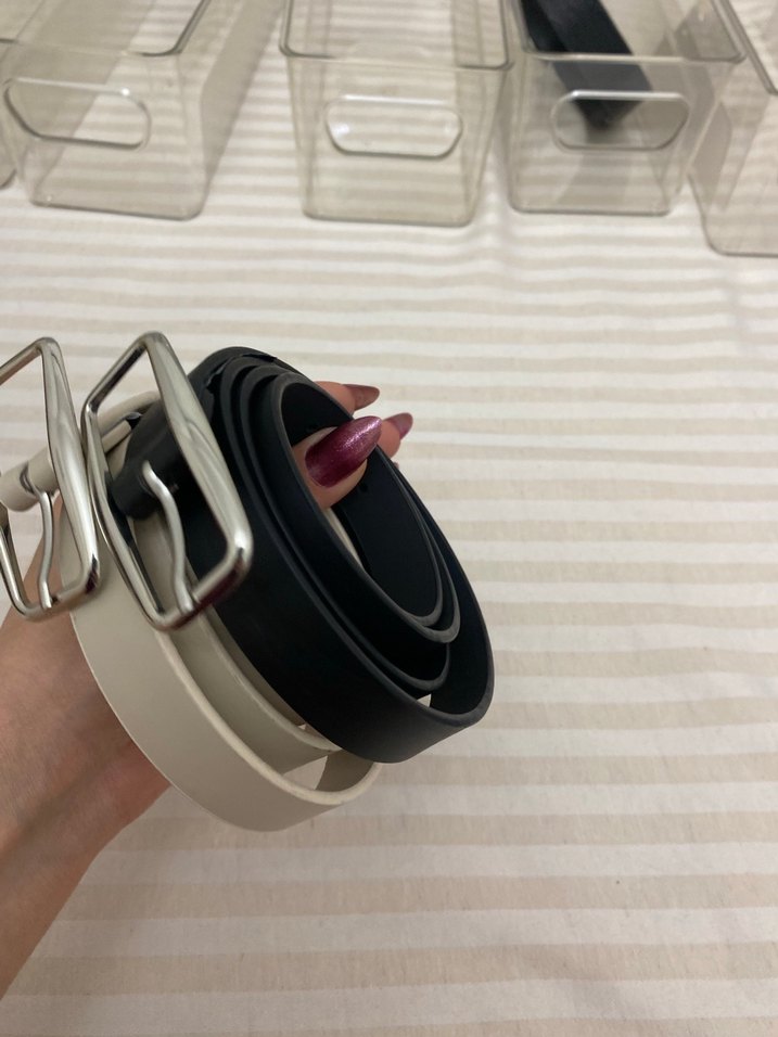 İkili Minimalist Kadın Deri Kemer Seti - Görsel 2