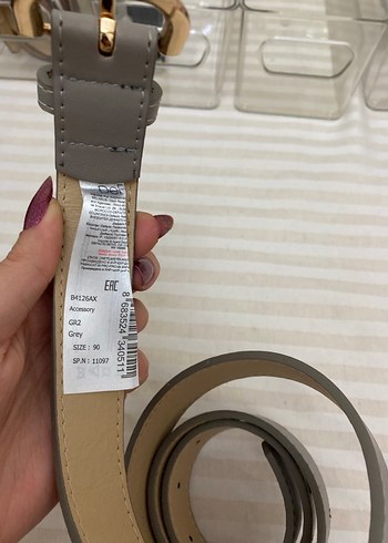 Gri Deri Tokalı Kadın Kemer - Görsel 3