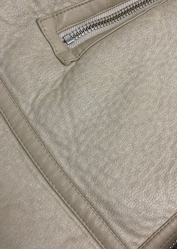 Stradivarius bej Süet Kürklü Kadın Ceket - Görsel 5