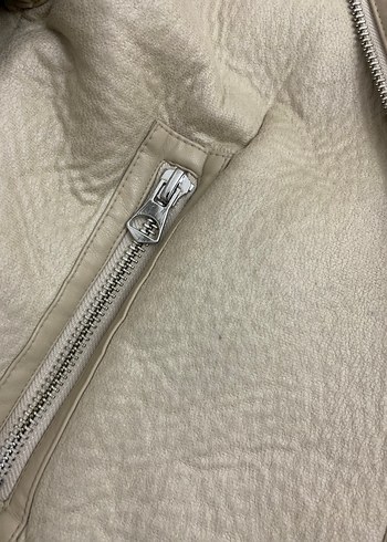 Stradivarius bej Süet Kürklü Kadın Ceket - Görsel 12