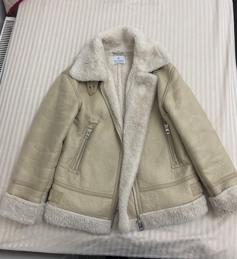 Stradivarius bej Süet Kürklü Kadın Ceket - Görsel 3