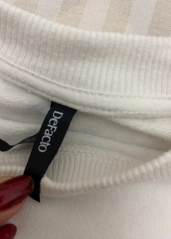 Baskılı Beyaz Kadın Sweatshirt - Görsel 3