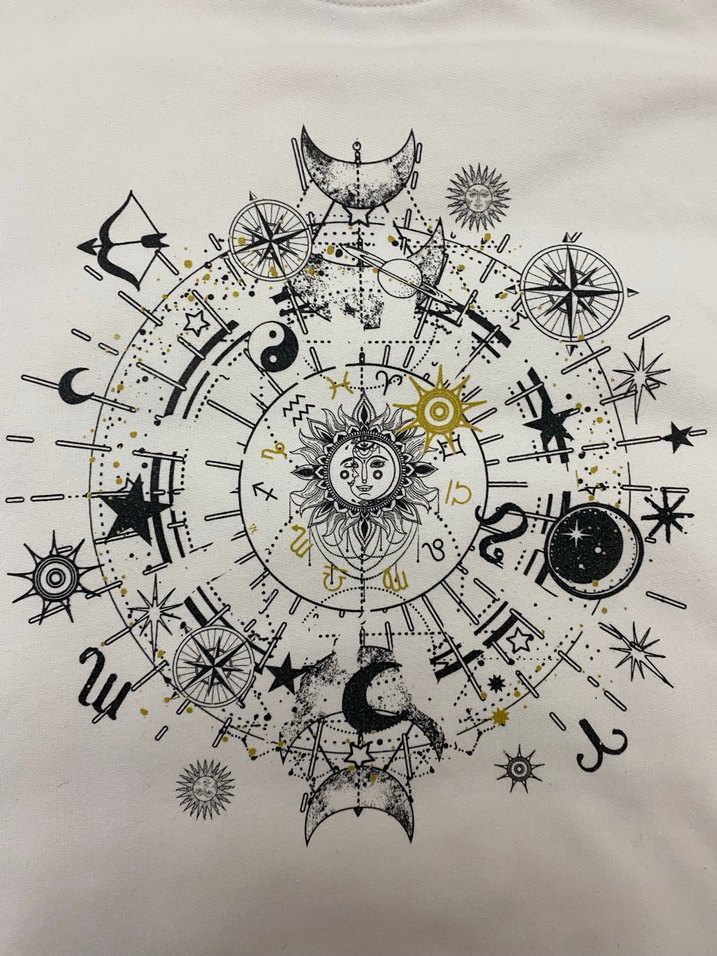 Baskılı Beyaz Kadın Sweatshirt - Görsel 2