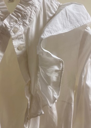 Koton Yakalı Beyaz Kadın Keten Gömlek - Görsel 6