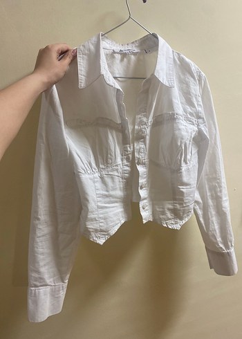 Koton beyaz korse gömlek - Görsel 3