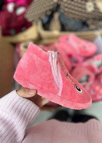 Kız Çocuk Pembe  Fermuarlı Ev Terliği panduf - Görsel 3