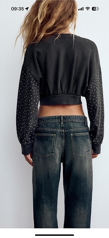 Zara Zara taşlı crop