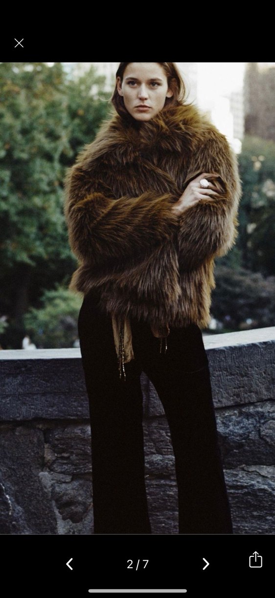 ZW Koleksiyon Suni Kürklü Kısa Kaban - Görsel 3