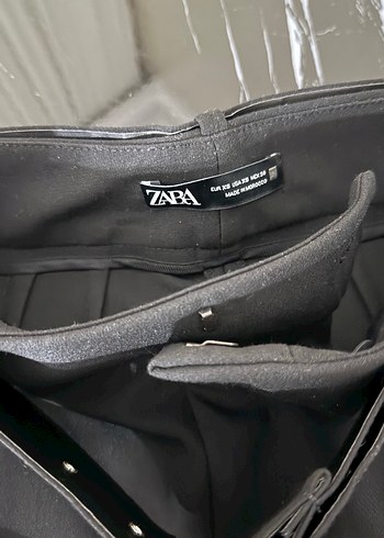 Kadın Siyah Kemerli Kumaş Pantolon - Görsel 5