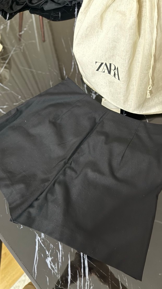 Püsküllü Siyah Mini Etek - Görsel 2