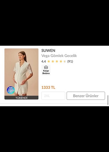 Dantel Detaylı Beyaz hamile Gecelik - Görsel 2