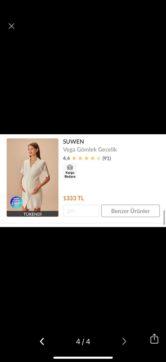 Dantel Detaylı Beyaz hamile Gecelik - Görsel 2