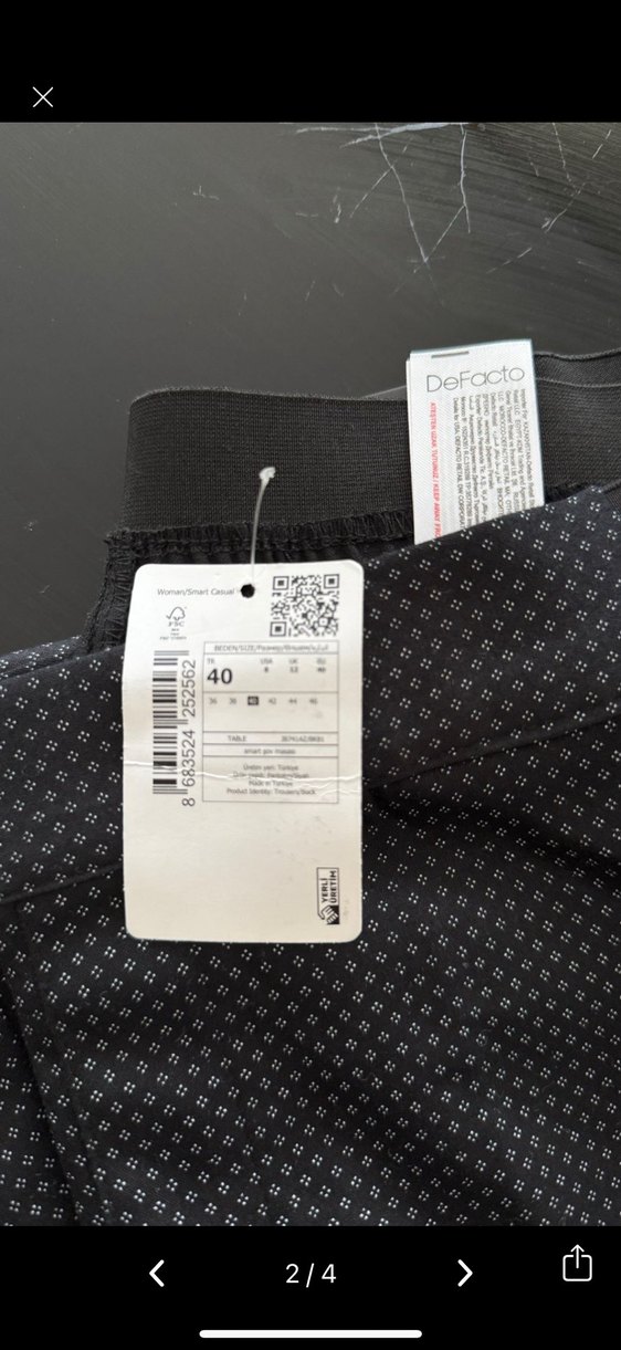 Kadın Gri puantiyeli  Kumaş Pantolon - Görsel 3