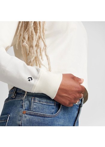 Beyaz Oversize converse Kadın Sweatshirt - Görsel 2