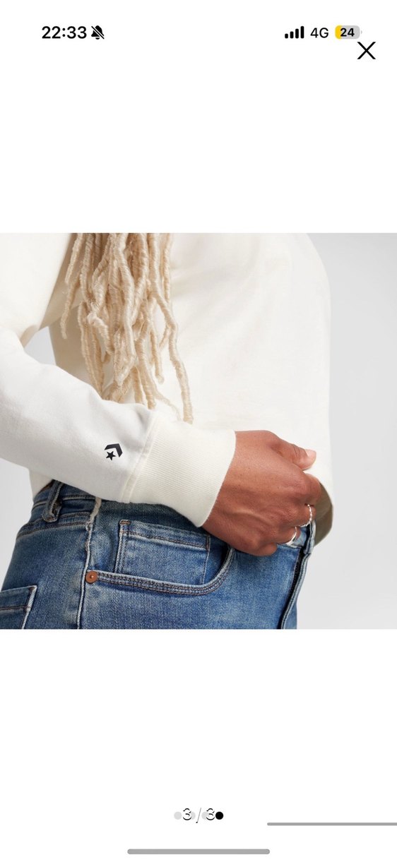 Beyaz Oversize converse  Kadın Sweatshirt - Görsel 2