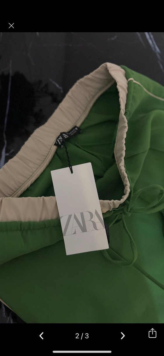 Zara Kadın Yeşil Kumaş Pantolon - Görsel 3