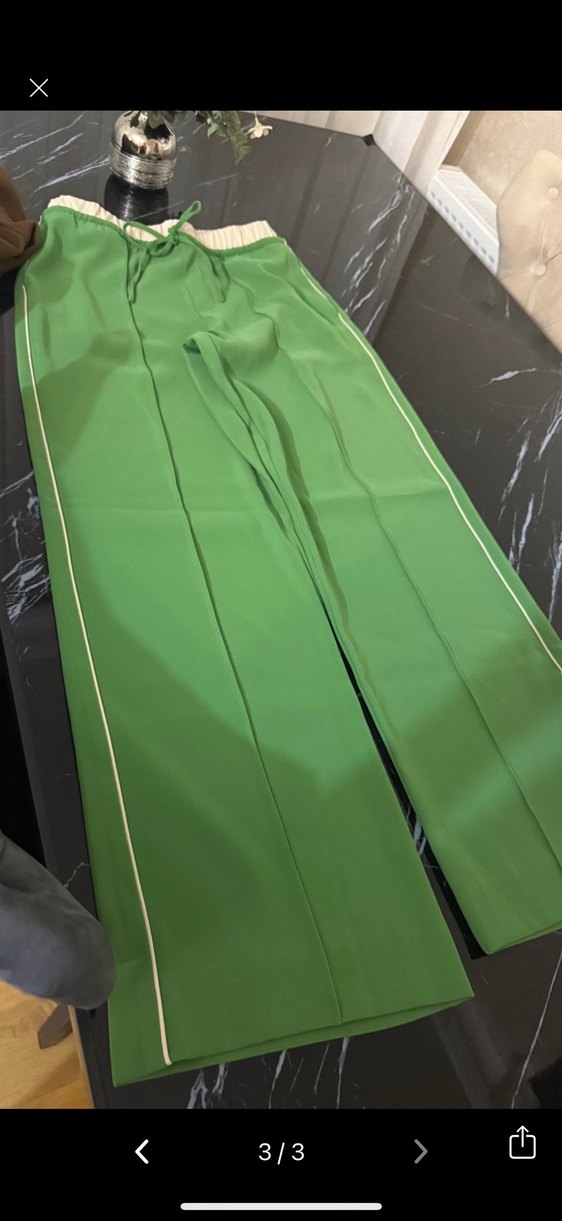 Zara Kadın Yeşil Kumaş Pantolon - Görsel 2