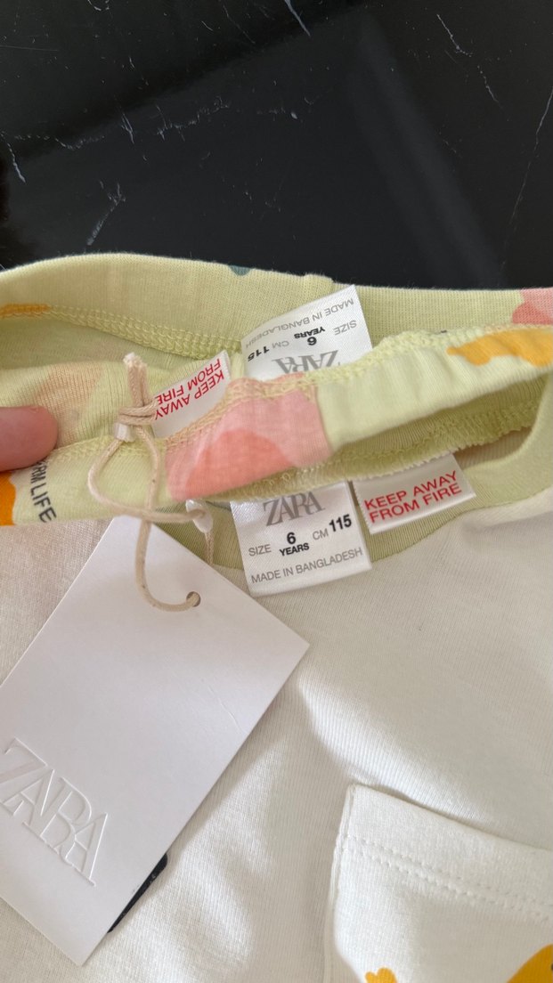 Zara kız çocuk Pamuklu Baskılı Takım - Görsel 4