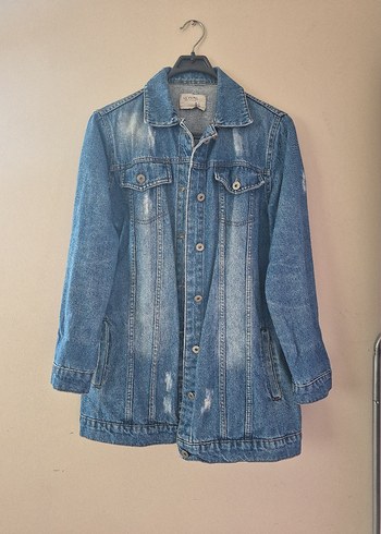 Diğer Düğmeli Mavi Kadın Denim Ceket