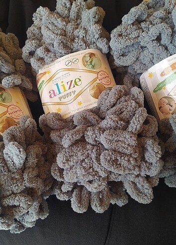 6 adet Alize puffy gri 