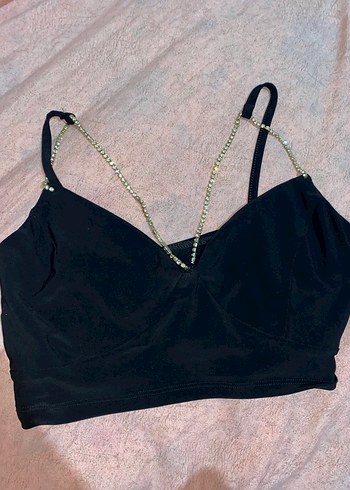 Zincir Detaylı Siyah Mini Büstiyer - Görsel 3