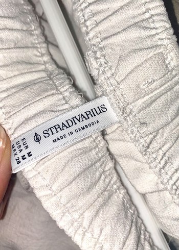 m Beden beyaz Renk STRADİVARİUS KETEN PANTOLON