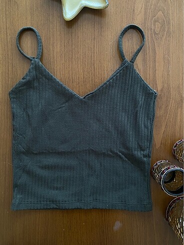 Koyu Yeşil Askılı Crop - Görsel 4