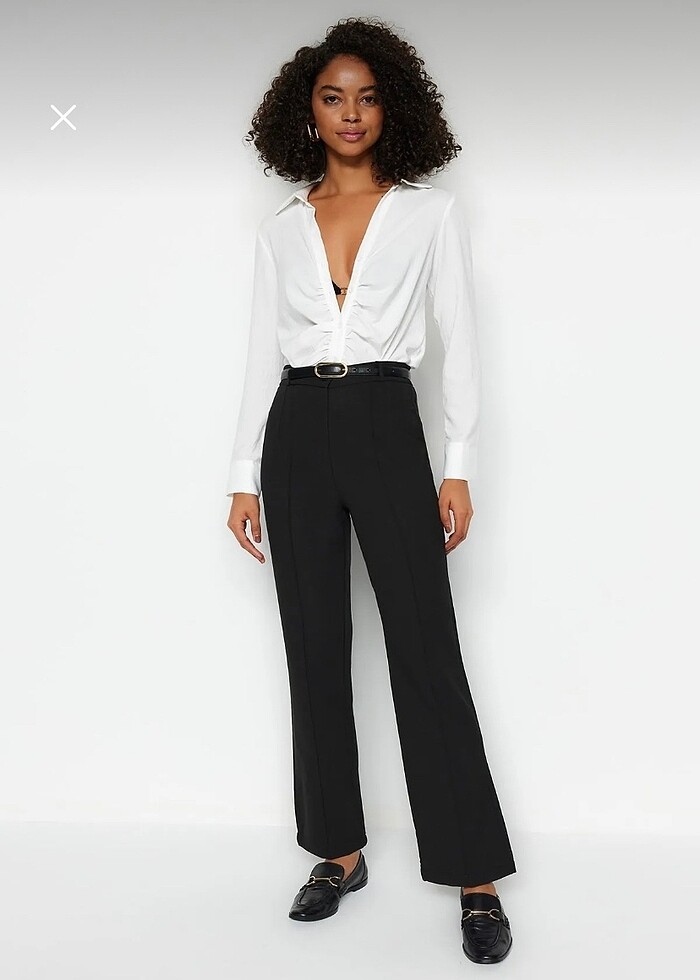 Siyah Yüksek Bel Pantolon - Görsel 3