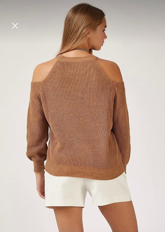 Omzu Açık Triko Kazak - Görsel 4