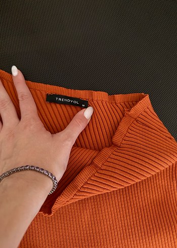 Trendyolmilla Turuncu Uzun Elbise - Görsel 3