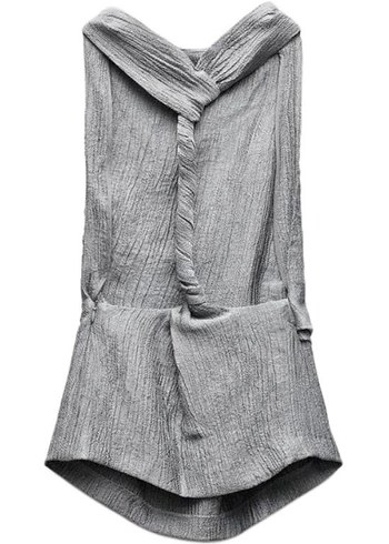 Zara Sırt Dekolteli Gri Bluz - Görsel 6