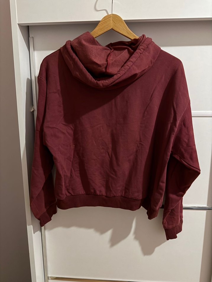 Bordo Kapüşonlu Sweatshirt - Görsel 3