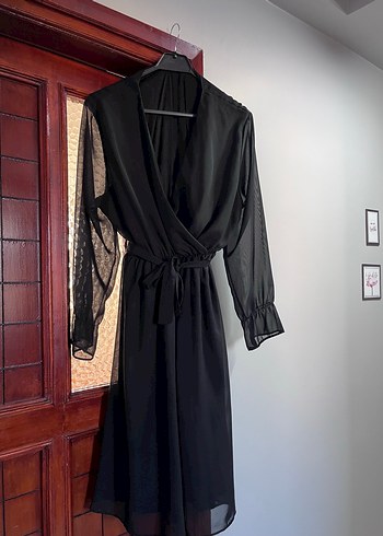 48 Beden Siyah Uzun Gotik Kadın Elbise
