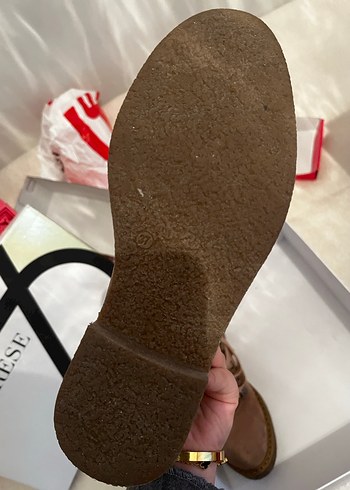 Kahverengi Süet Kadın Dolgu Topuk Bot - Görsel 5