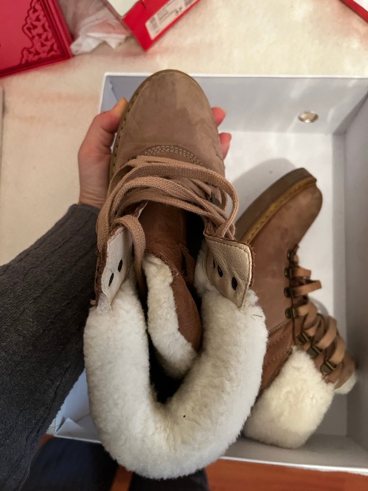 Kahverengi Süet Kadın Dolgu Topuk Bot - Görsel 2