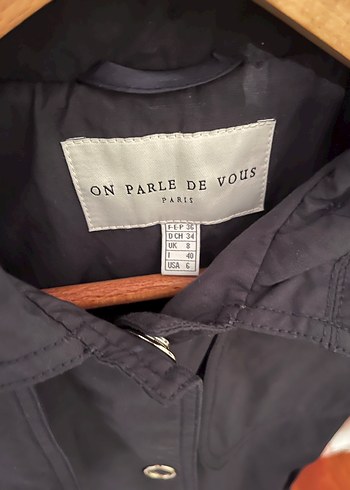 Düğmeli Lacivert Kadın Trençkot - Görsel 2