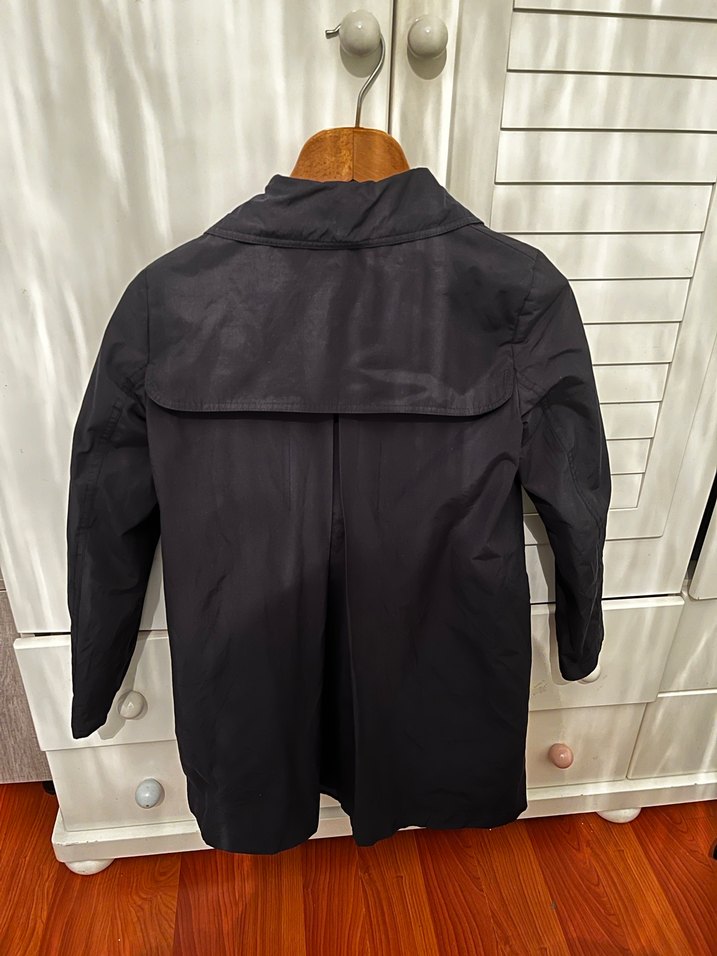 Düğmeli Lacivert Kadın Trençkot - Görsel 3