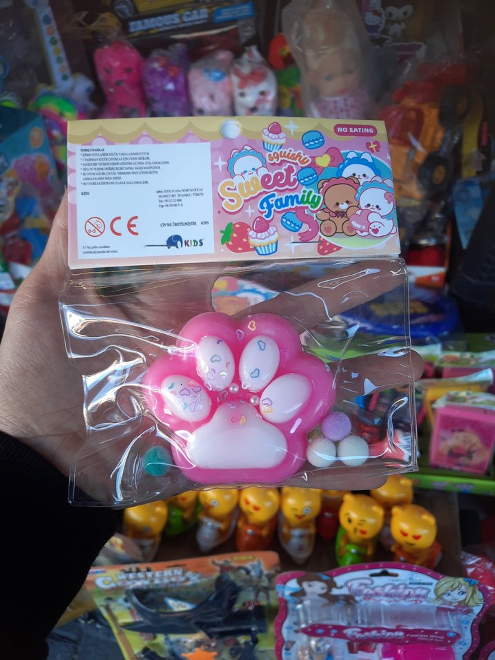 Pembe Kedi Pençe Figürlü squishy - Görsel 4
