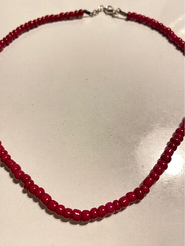 Tasarımcı Bordo boncuk kolye
